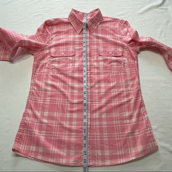 GAP Pink Plaid Button Down Long Sleeve Top Sz S - Picture 10 of 15